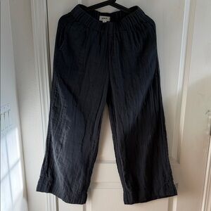 Pact 100% organic cotton  black Elastic Waist wide leg Pants